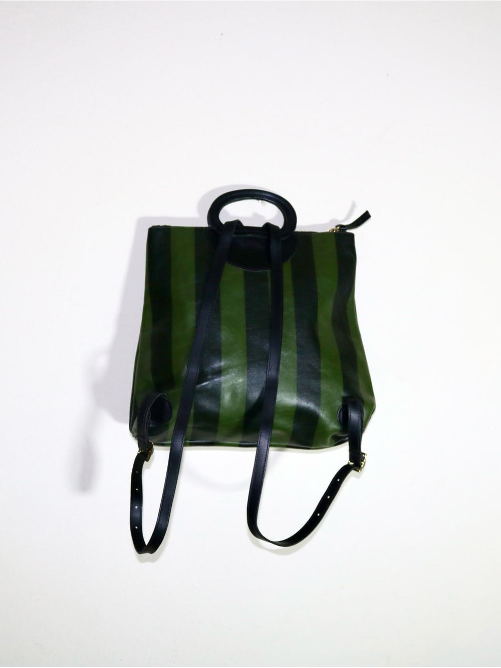 Clare V. Marcelle Backpack in Black Fern Stripe - Picture 6 of 14